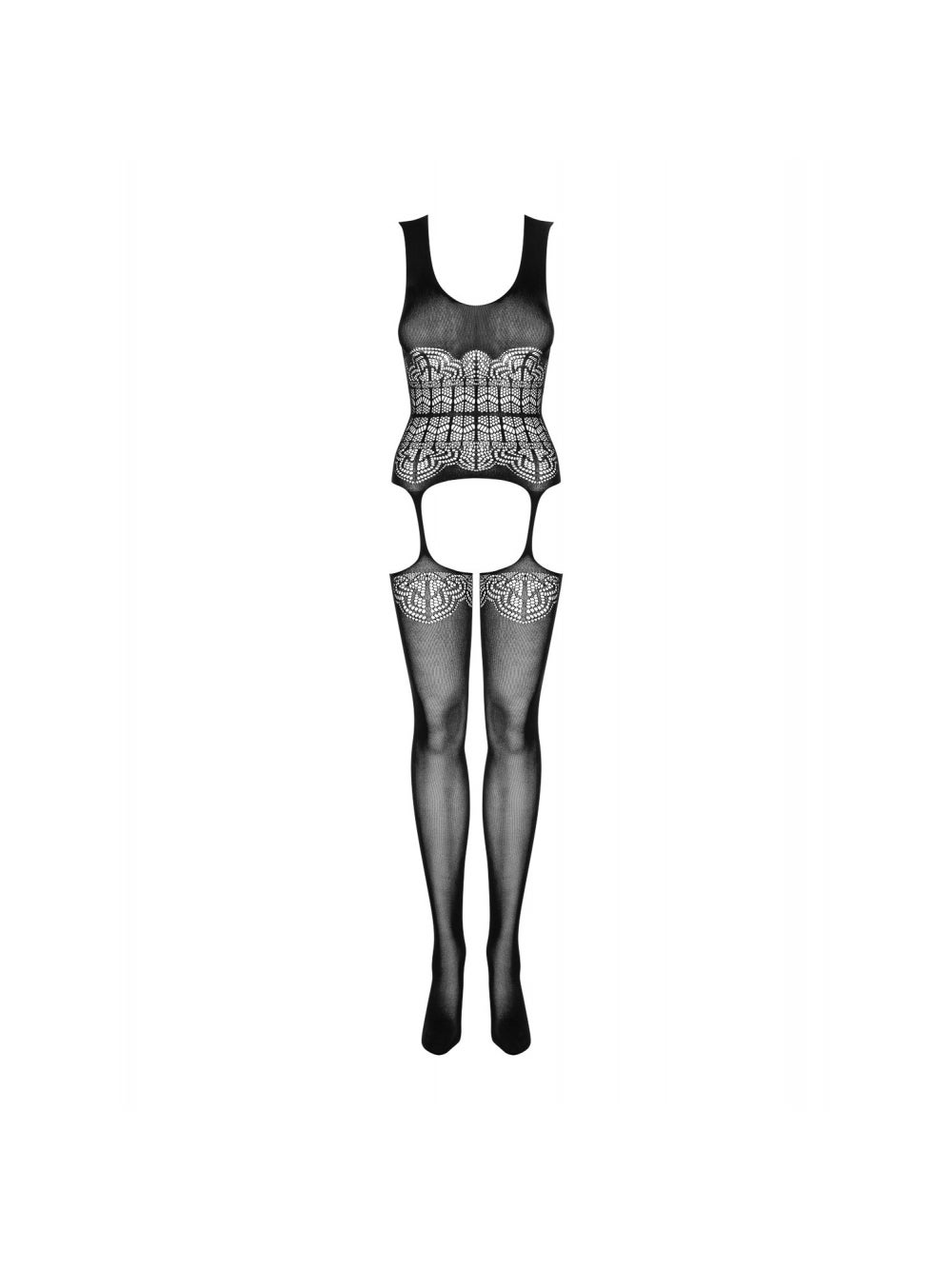 Combinaison Effet Porte-Jarretelles G318 Noire