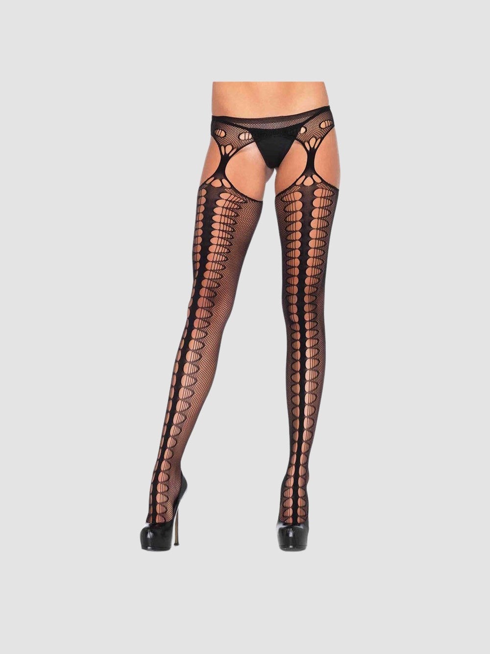 Collant jarretelles résille Ally noir