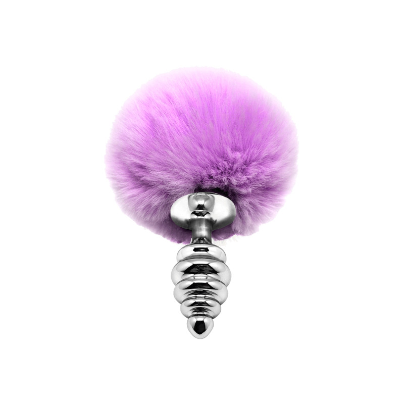 Plug métal Fluffly Twist S mauve