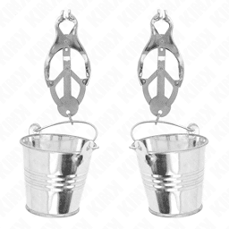 pinces à seins trèfle japonais avec seau argent