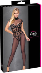 Combinaison moulante noire avec corset intégré et pendentif cœur Noir
