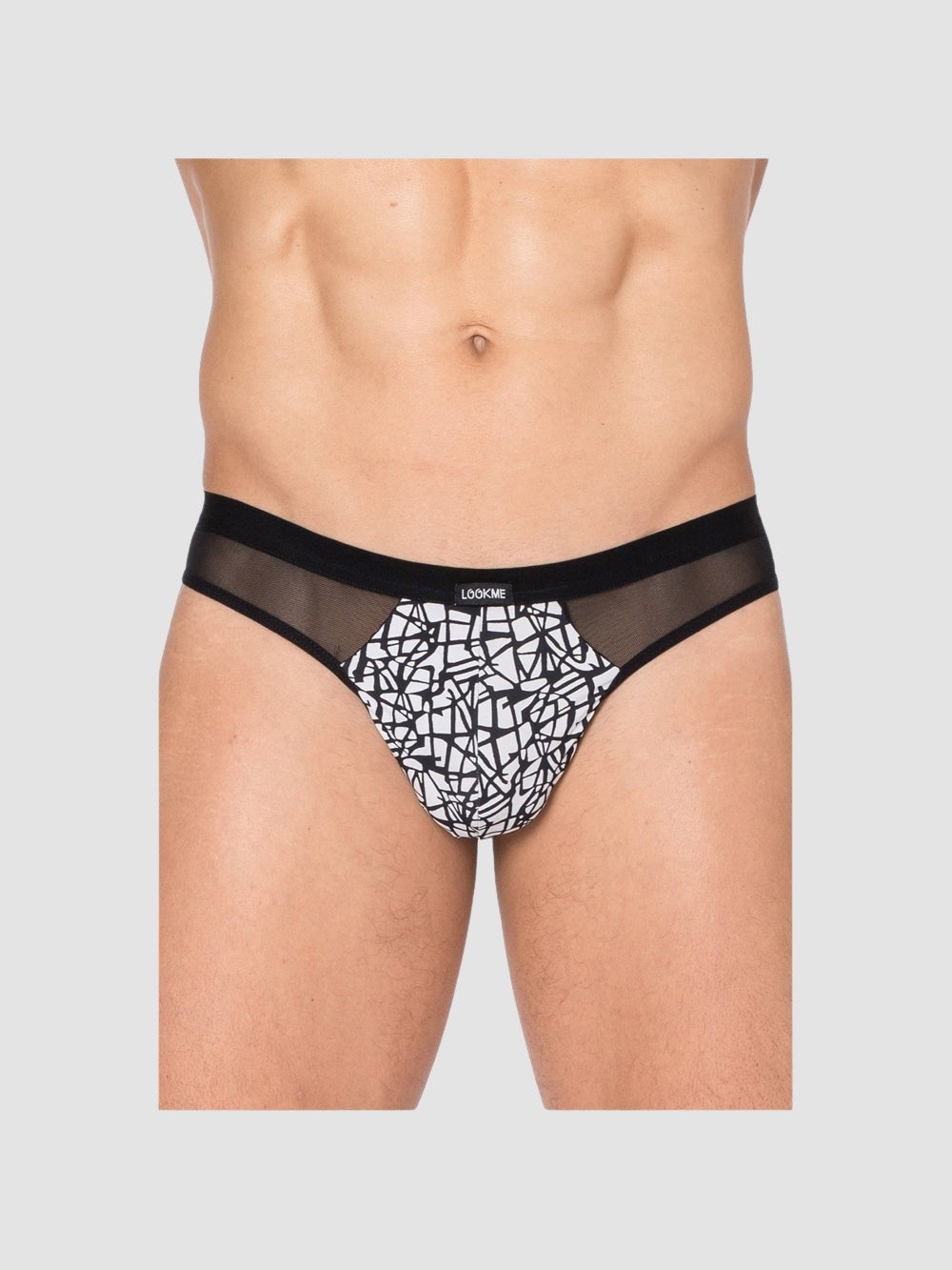 Tanga imprimé graffiti New Look noir & blanc