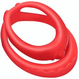 Double Cockring Silicone Soft Duo 40mm Rouge