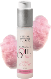 Huile de massage comestible parfum Barbe à papa - 50 ml