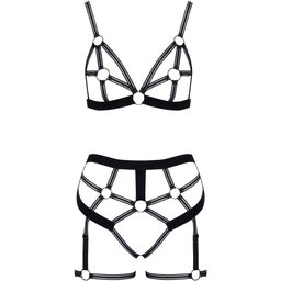 Cottelli LINGERIE – Ensemble Ouvert Soutien-gorge & String – Noir