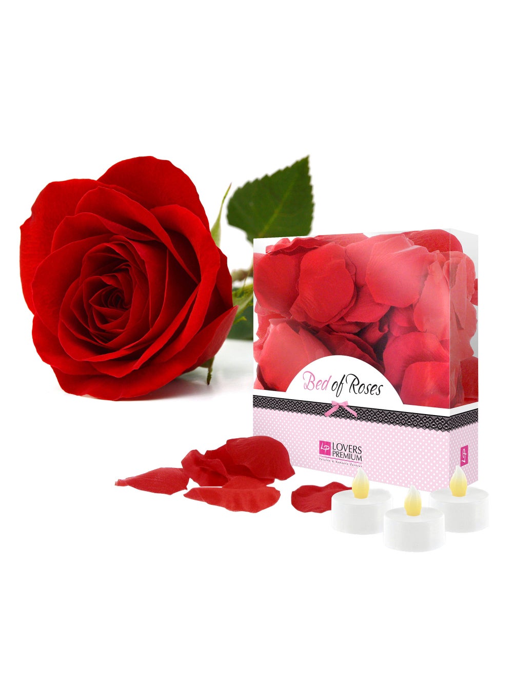 Pétales de Rose et Bougies LED