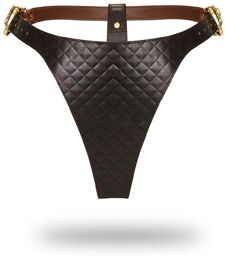 String Noir en Cuir