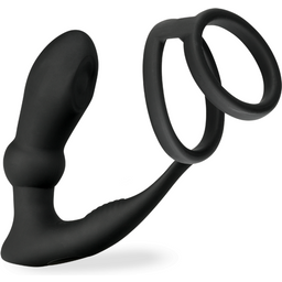 Vibromasseur sex toy homme anal Stimulateur de prostate vibrant percuteur avec double anneau Vegas - Noir