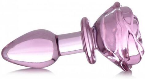 Plug Anal en Verre Pink Rose Small Rose