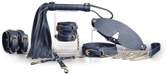 Pack BDSM Bondage Couture Collection 6 Piàces Bleu