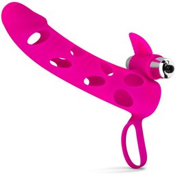 Gaine de pénis avec vibromasseur Bullet - Rose