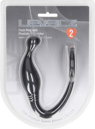 Cockring en silicone avec stimulateur de prostate - M - Noir