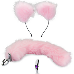 Rosebud plug anal queue de chat et serre tête