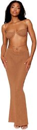 Jupe longue et soutien-gorge avec chaine doré Cuivre