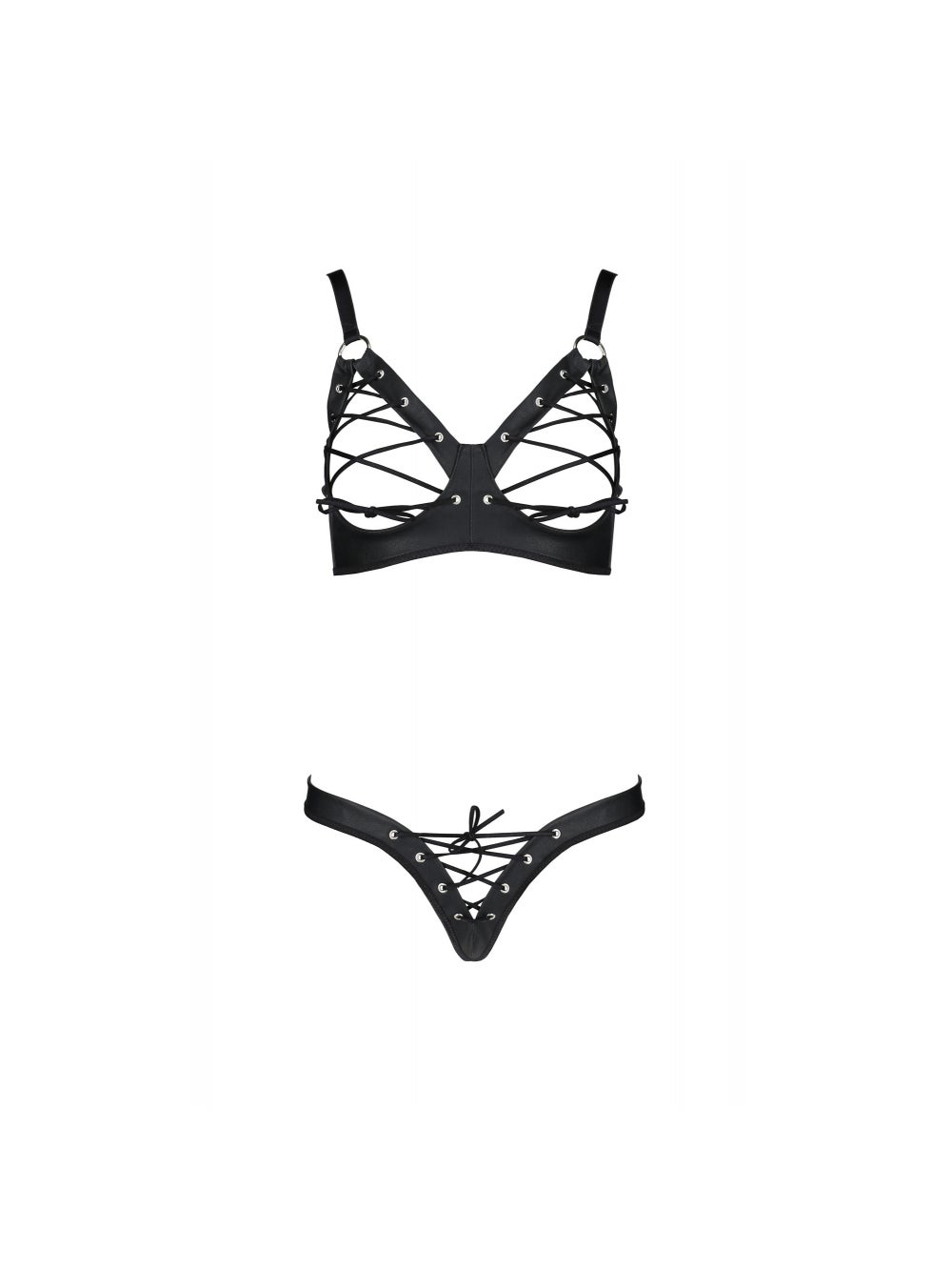 Ensemble 2 Pièces Ouvert Celine Leather Collection Noir