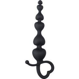 EasyToys - Perles anales avec poignée en forme de cœur - Noir