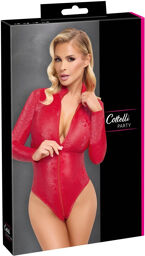 Body effet peau de serpent rouge avec zip 3 voies Rouge
