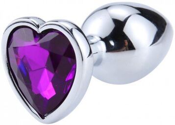 Plug Bijoux Coeur en aluminium violet Medium