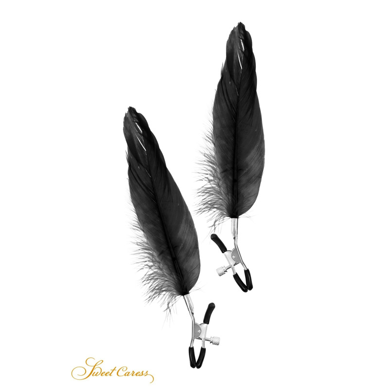 Pinces à seins plume noire