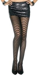 Collant fantaisie avec lignes zizag - MH7260BLK Noir
