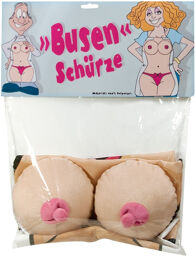 Tablier blanc avec poitrine en peluche douce