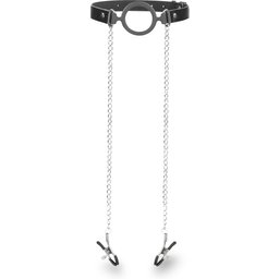 Bâillon O-Ring avec Pinces à Seins