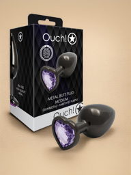 Plug Coeur - Medium - Gunmetal/Amethyst Purple