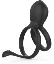 PEPIN, Cockring à double anneaux dans un silicone médical doux avec 1 mode de vibration