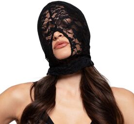 Cagoule BDSM en dentelle - Noir