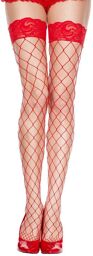 Bas filet rouges autofixants Rouge