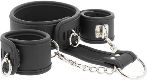 Collier et Menottes Cuir Végan