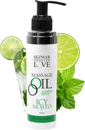 Huile de massage comestible parfum Icy Mojito - 100 ml