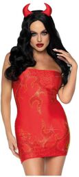 Costume Diable Diamanté 3 Piàces Rouge Rouge