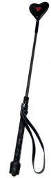 Cravache Embout Coeur Noir