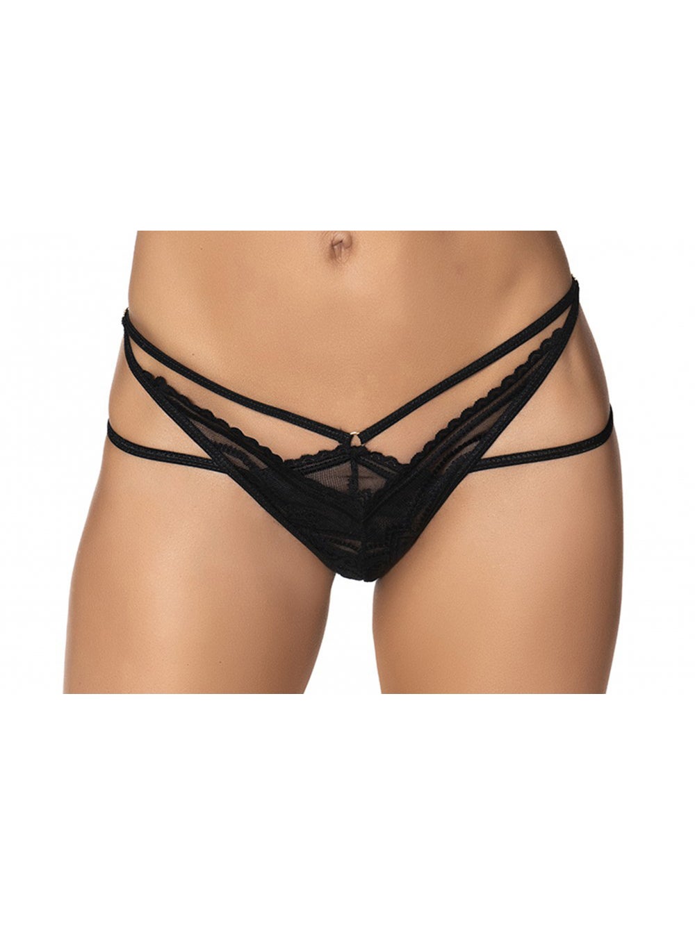 String Lanières & Résille 111 Noir
