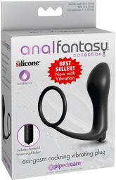 Plug vibrant avec cockring noir
