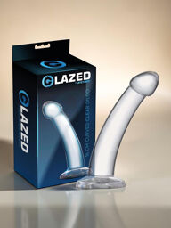 Dildo courbé en matériau cristallin 16 cm