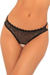 String ouvert à motifs géométriques Noir