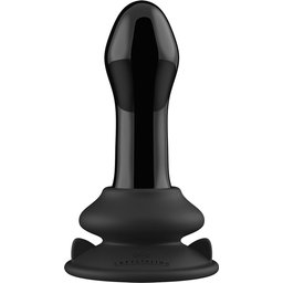 Plug Anal Vibrant Pluggy en Verre Noir