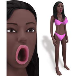 Poupée gonflable réaliste black bouche ouverte Dania