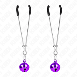 pinces à tétons mince cloche violet 7 cm