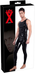 Combinaison en latex seconde peau avec zip Noir
