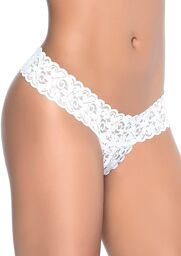 String ouvert brésilien blanc en dentelle Blanc