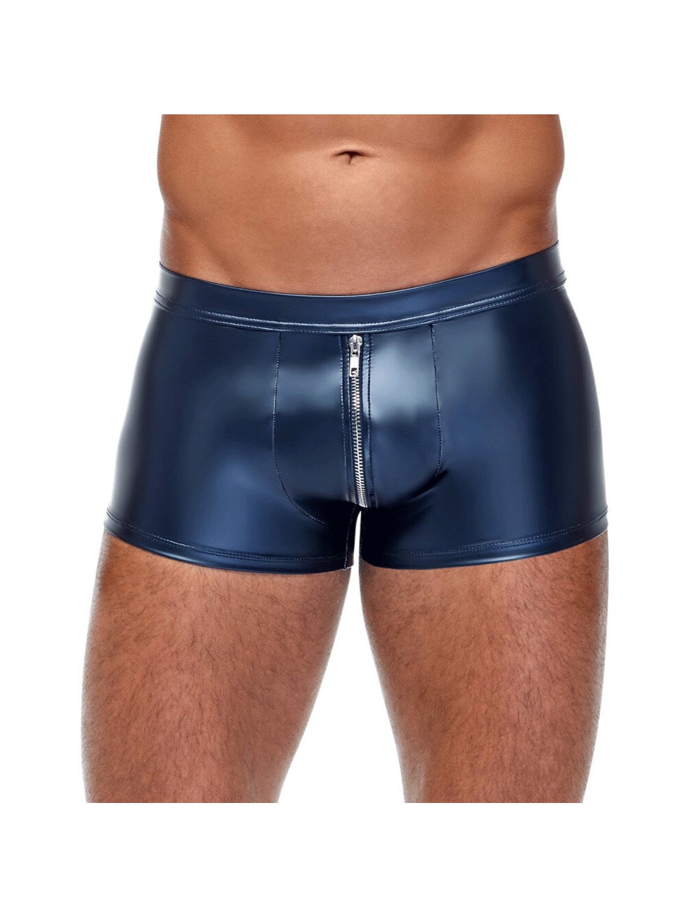 Boxer zip métallique bleu