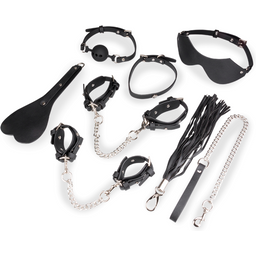 Kit bondage BDSM 8 pièces cuir végan