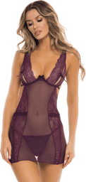 Nuisette violette et string assorti - REN51014-PUR Violet