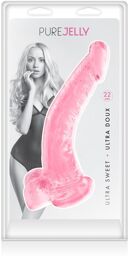 Gode jelly courbe rose ventouse taille XL 22cm