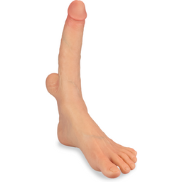 Gode godemichet réaliste 19,0cm avec pied ultra réaliste pointure 41 Cooper gode vaginal ou anal homme ou femme - Peau claire
