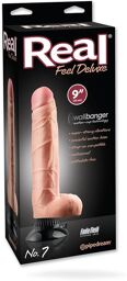 Gode réaliste vibrant Ventouse - 21 cm Toucher Peau N°7