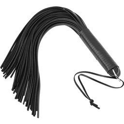 Fouet à Franges en Cuir Noir 47 cm